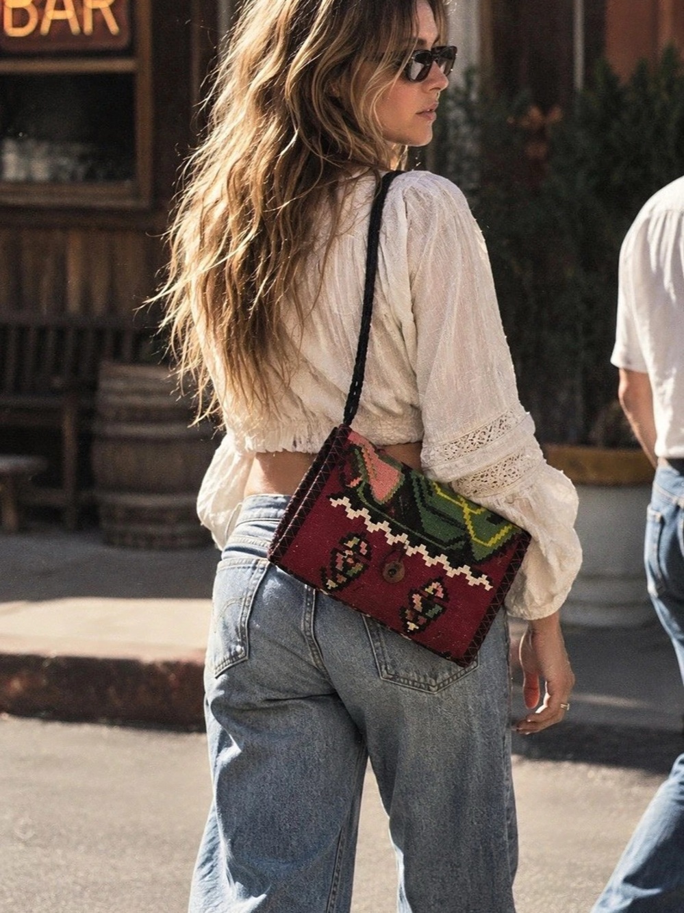 Handwoven Kilim Geometric Crossbody Bag
